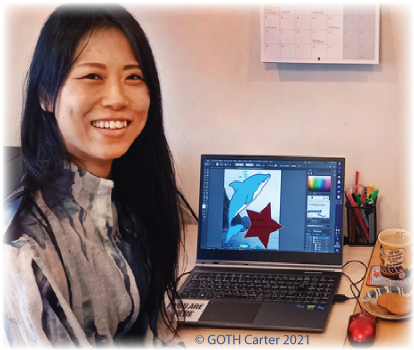 Megumi - photo, design, English and video producion student at GCG